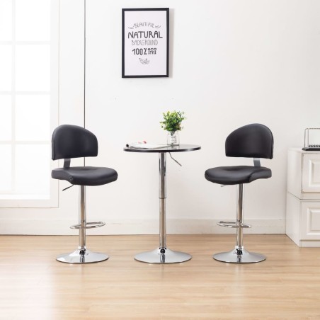 Tabourets de bar lot de 2 noir similicuir 632627632627