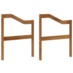 Accoudoir 2 pcs Naturel 59 x 4 x 73 cm Bois d'Acacia Massif 632633632633