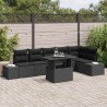 Ensemble de canapé de jardin avec coussin 7 pcs Noir 632635632635