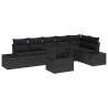 Ensemble de canapé de jardin avec coussin 7 pcs Noir 632635632635