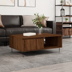 Table basse chêne marron 90x60x35 cm bois d'ingénierie 632636632636