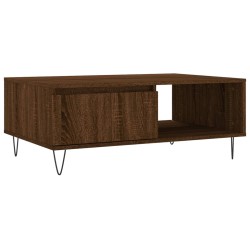 Table basse chêne marron 90x60x35 cm bois d'ingénierie 632636632636