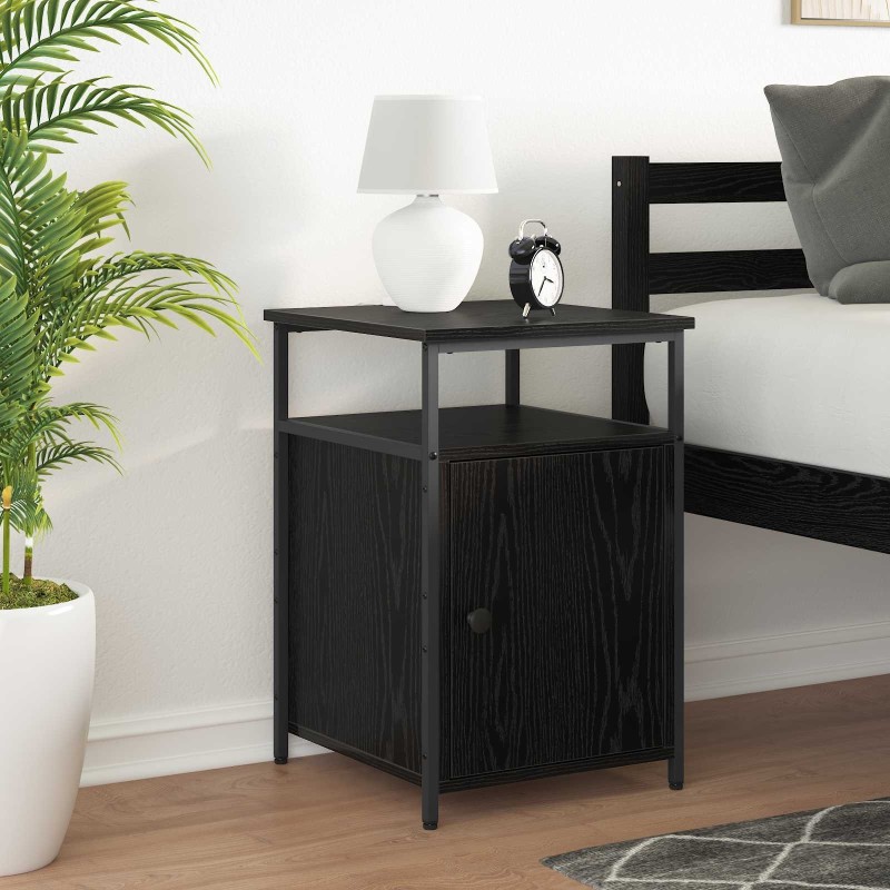 Cabinet de chevet avec tiroir Chêne noir Bois d'ingénierie 632653632653