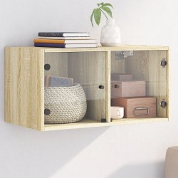 Armoire murale avec portes en verre chêne sonoma 68,5x37x35 cm 632655632655