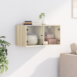 Armoire murale avec portes en verre chêne sonoma 68,5x37x35 cm 632655632655