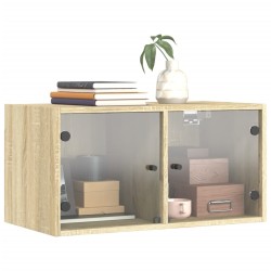 Armoire murale avec portes en verre chêne sonoma 68,5x37x35 cm 632655632655