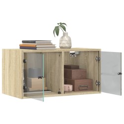 Armoire murale avec portes en verre chêne sonoma 68,5x37x35 cm 632655632655