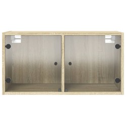 Armoire murale avec portes en verre chêne sonoma 68,5x37x35 cm 632655632655
