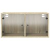 Armoire murale avec portes en verre chêne sonoma 68,5x37x35 cm 632655632655
