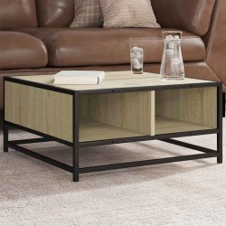 Table basse chêne sonoma 60,5x60,5x30cm bois d'ingénierie/métal 632662632662