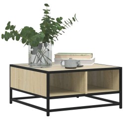 Table basse chêne sonoma 60,5x60,5x30cm bois d'ingénierie/métal 632662632662