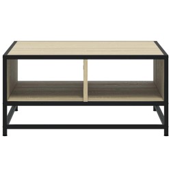 Table basse chêne sonoma 60,5x60,5x30cm bois d'ingénierie/métal 632662632662