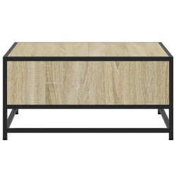 Table basse chêne sonoma 60,5x60,5x30cm bois d'ingénierie/métal 632662632662
