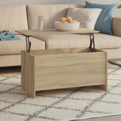 Table basse chêne sonoma 102x55,5x52,5 cm bois d'ingénierie 632663632663
