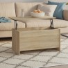 Table basse chêne sonoma 102x55,5x52,5 cm bois d'ingénierie 632663632663
