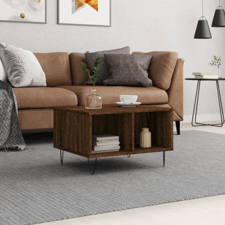 Table basse Chêne marron 60x50x36,5 cm Bois d'ingénierie 632666632666