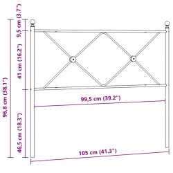 Tête de lit de remplacement métal blanc 100 cm 632669632669