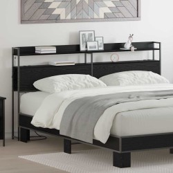 Tête de lit de rangement Chêne noir Bois d'ingénierie 632679632679