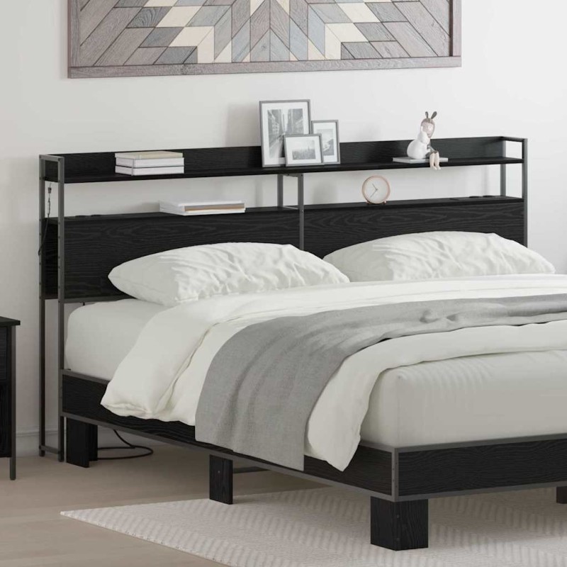Tête de lit de rangement Chêne noir Bois d'ingénierie 632679632679
