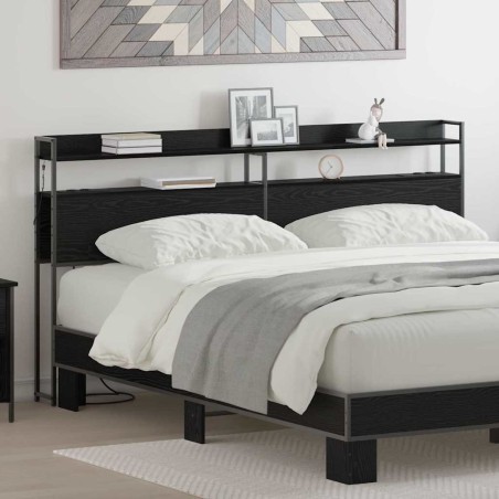 Tête de lit de rangement Chêne noir Bois d'ingénierie 632679632679