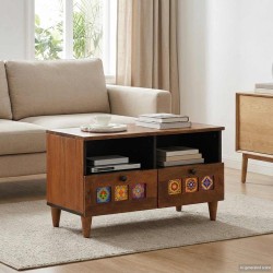 Table basse Marron 80 x 54 x 40 cm Bois de mangue massif 632686632686