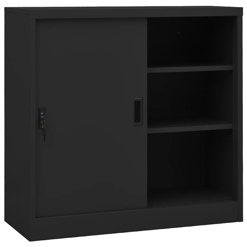 Armoire de bureau porte coulissante Anthracite 90x40x90cm Acier 632691632691