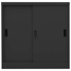 Armoire de bureau porte coulissante Anthracite 90x40x90cm Acier 632691632691