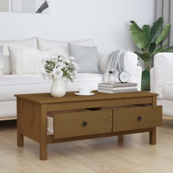 Table basse Marron miel 100x50x40 cm Bois massif de pin 632692632692