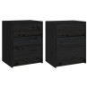 Tables de chevet 2 pcs Noir 40x31x50 cm Bois de pin massif 632696632696