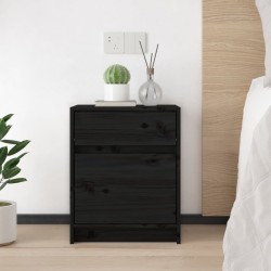Tables de chevet 2 pcs Noir 40x31x50 cm Bois de pin massif 632696632696