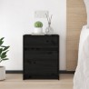 Tables de chevet 2 pcs Noir 40x31x50 cm Bois de pin massif 632696632696