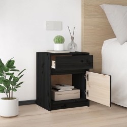Tables de chevet 2 pcs Noir 40x31x50 cm Bois de pin massif 632696632696