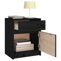Tables de chevet 2 pcs Noir 40x31x50 cm Bois de pin massif 632696632696