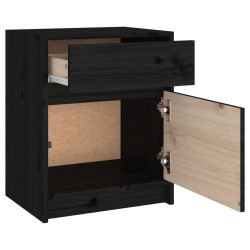 Tables de chevet 2 pcs Noir 40x31x50 cm Bois de pin massif 632696632696