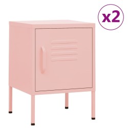 Tables de chevet 2 pcs Rose 35x35x51 cm Acier 632697632697