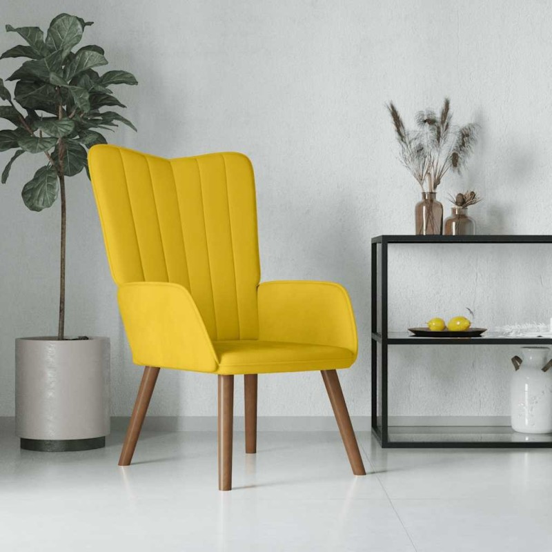 Chaise de relaxation Jaune moutarde Velours 632700632700