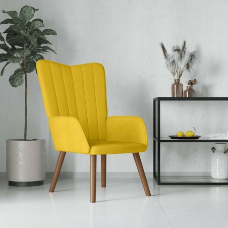 Chaise de relaxation Jaune moutarde Velours 632700632700