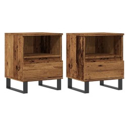 Tables de chevet 2 pcs vieux bois 40x35x50 cm bois d’ingénierie 632701632701