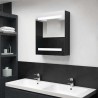 Armoire de salle de bain à miroir LED noir 50x14x60 cm 632706632706