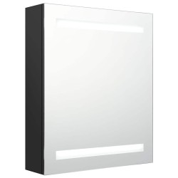 Armoire de salle de bain à miroir LED noir 50x14x60 cm 632706632706