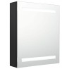 Armoire de salle de bain à miroir LED noir 50x14x60 cm 632706632706
