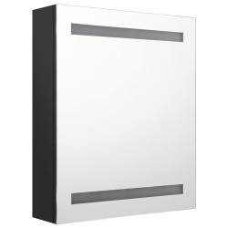 Armoire de salle de bain à miroir LED noir 50x14x60 cm 632706632706
