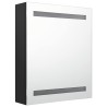 Armoire de salle de bain à miroir LED noir 50x14x60 cm 632706632706