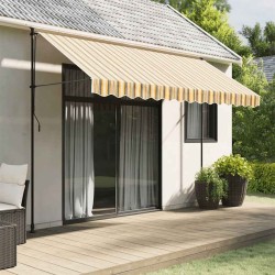 Tissu de remplacement de cantonnière d’auvent rayure jaune gris 632708632708