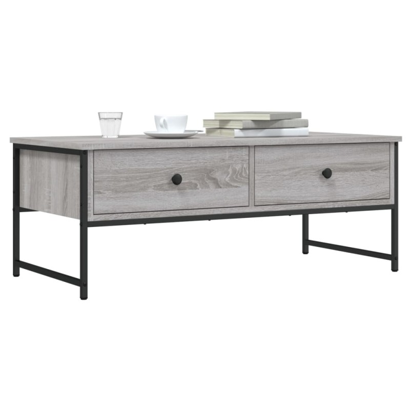Table basse sonoma gris 101x49x39,5 cm bois d'ingénierie 632712632712