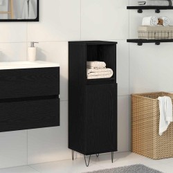 Cabinet de salle de bain avec porte Chêne noir 30 x 30 x 100 cm 632713632713