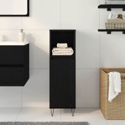 Cabinet de salle de bain avec porte Chêne noir 30 x 30 x 100 cm 632713632713