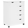 Cabinet roulant Blanc 63,5 x 39 x 79 cm Bois de Pin Massif 632714632714