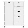 Cabinet roulant Blanc 63,5 x 39 x 79 cm Bois de Pin Massif 632714632714