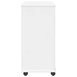 Cabinet roulant Blanc 63,5 x 39 x 79 cm Bois de Pin Massif 632714632714